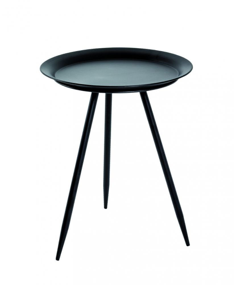 Mørtens Furniture Odkladací stolík Lemra, 47 cm, čierna